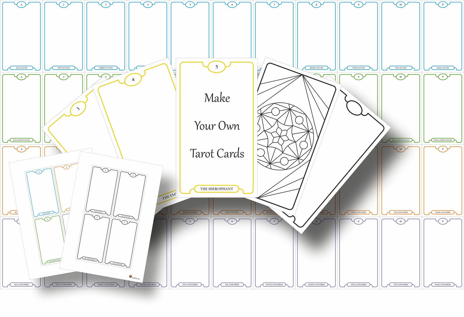 Make Your Own Tarot Cards, Printable Tarot Cards Templates, Customize ...