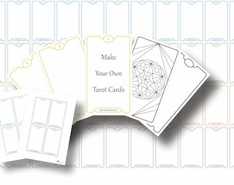 Make Your Own Tarot Cards, Printable Tarot Cards Templates, Customize it yourself, digital file, blank tarot, INSTANT DOWNLOAD