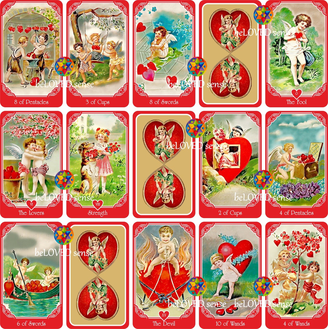 Be My Valentine Tarot Deck Boutique Tarot Deck Oracle Love Etsy