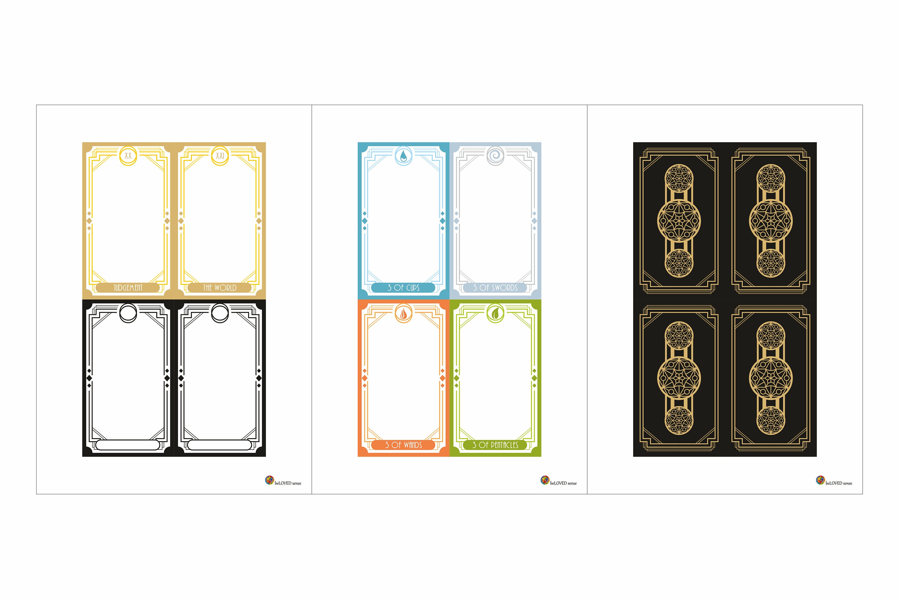 Make Your Own Tarot Cards Printable Tarot Cards Templates Etsy