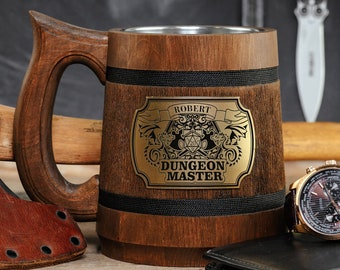 Personalized Dungeon Master Mug, Engraved D&D Beer Stein