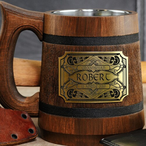 Personalized Beer Mug Groomsmen Gift Beer Stein Customized Etsy