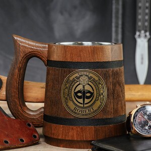 Rogue Class D&D, DnD gift, Custom tankard, Xmas Gift ideas, Dungeons and Dragons, Rogue DnD, Fantasy gift, Santa is coming, Wooden mug