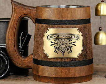 Dungeon Master Mug Dungeons and Dragons Gift D&D Engraved Stein Dice 20 Gamer Gifts mug