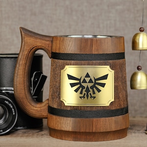 The Legend Of Zelda Beer Stein, Triforce Gamer Gift, Zelda Mug Gamer Gifts Ideas, Geek Custom Gift, Boyfriend Gamer Tankard