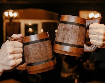 Wooden Beer Mug, Custom Tankard, Handmade Stein