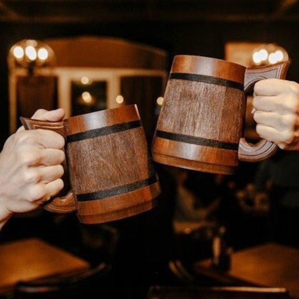 Wooden Beer Mug, Custom Tankard, Handmade Stein