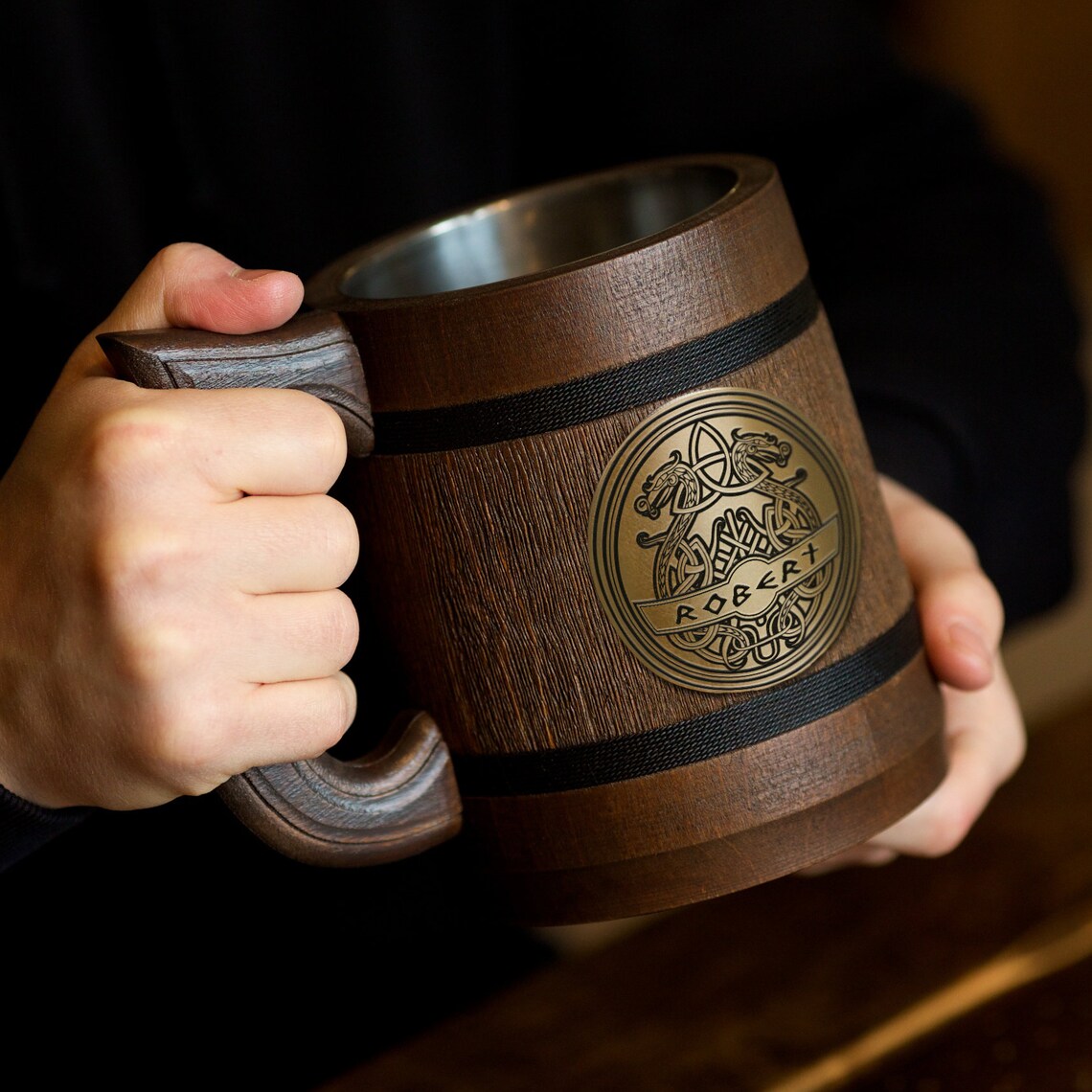 Custom Vikings Mug Personalized beer stein Nordic ornaments Etsy