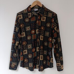 90s archive patterned sheer shirt Italy製 90s archive patterned