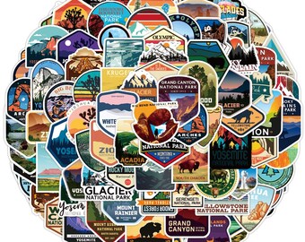 50 pcs Unique National Park Stickers package For suitcases, bags, and a lot more