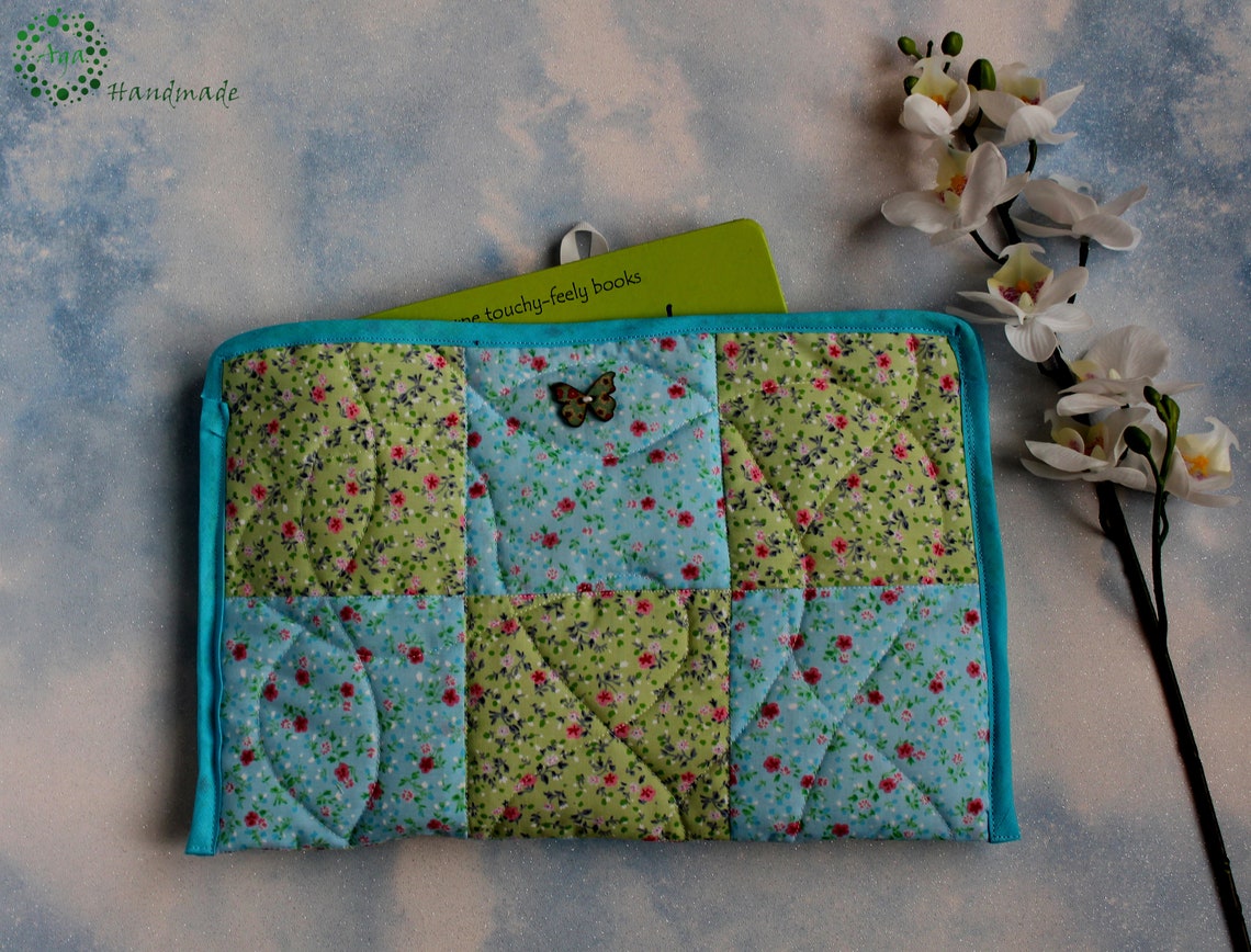 Quilted tablet case Quilted book cover padded tablet case Etsy