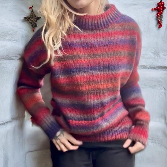 Handgestrickter Damen Pullover Winterpullover mit fantastischem