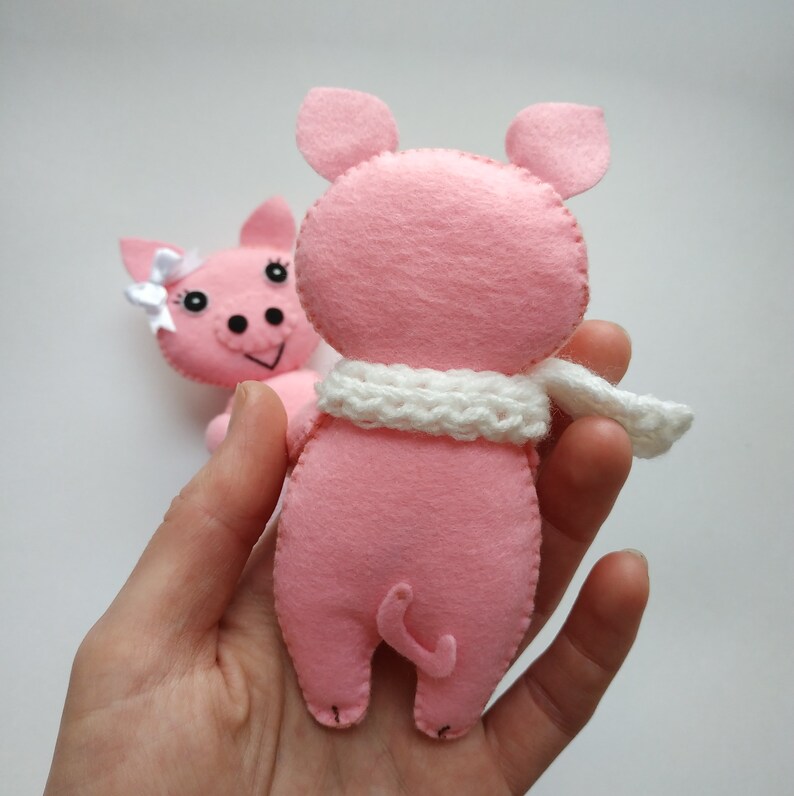 Felt pig PDF pattern pink pig ornament Etsy