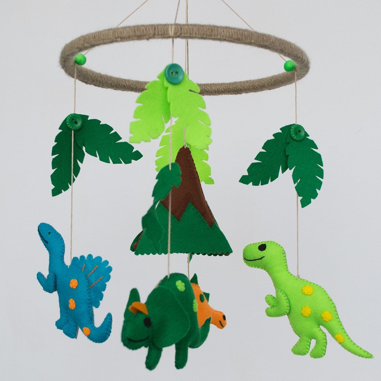 Dinosaur mobile crib mobile animals handmade gift for baby Etsy