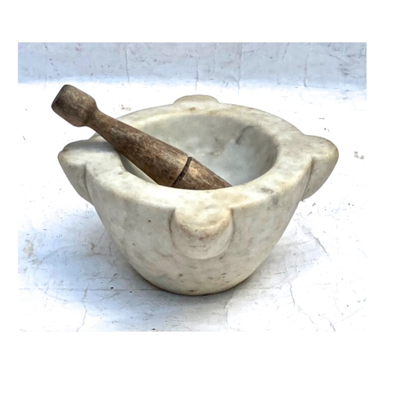 Antique Marble Mortar & Pestel From Spain Etsy Canada