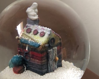 Knitter's Cabin Snow Globe by Amy VanDonsel - Limited Edition of 25