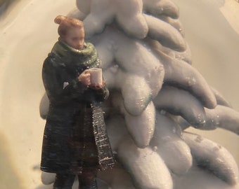 Girl with Pumpkin Spice Latte Snow Globe