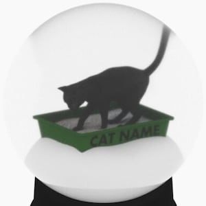 Personalized Black Kitty Litter Snow Globe