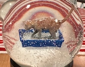 Personalized Orange Kitty Litter Snow Globe