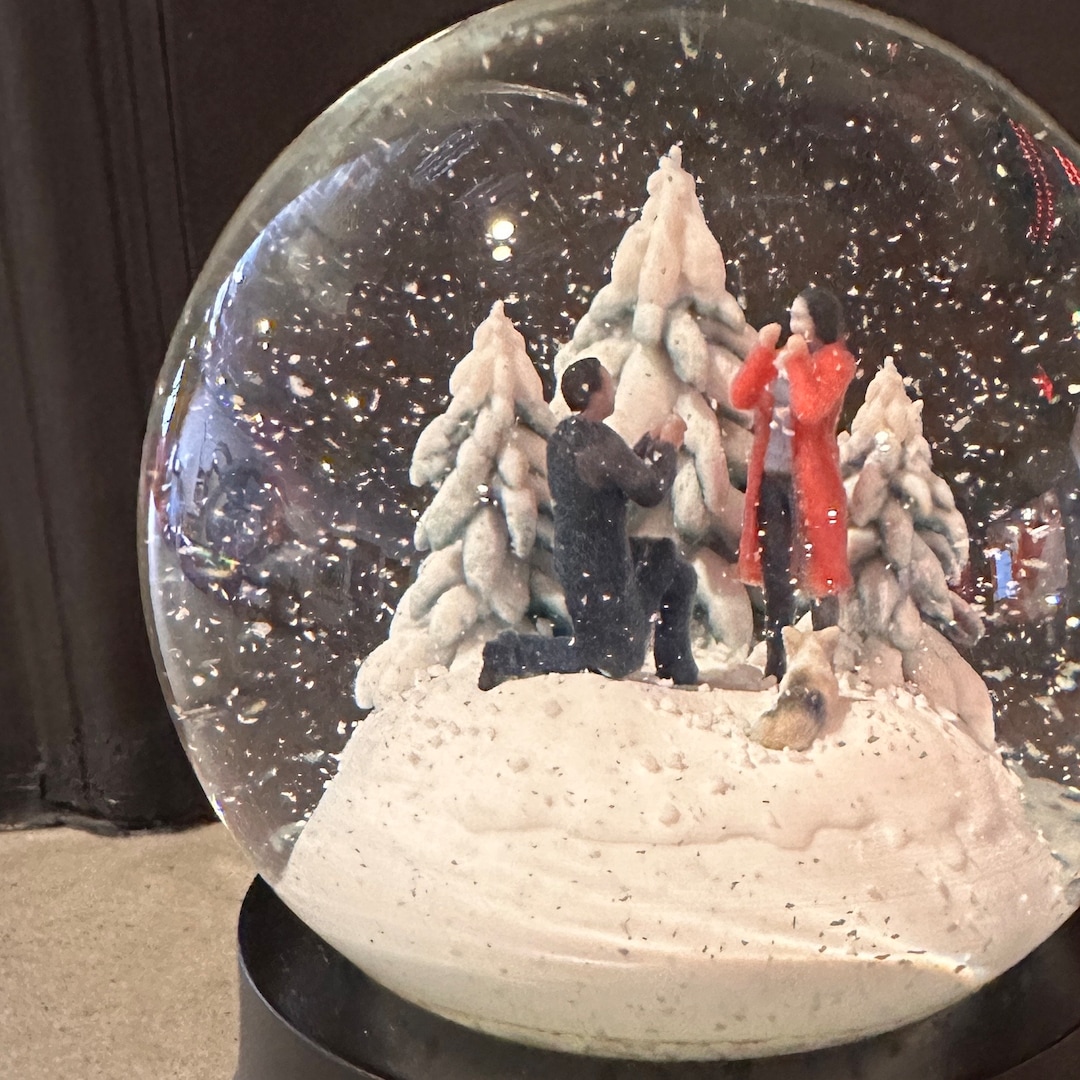 Personalize Bride and Groom Couple Snow Globe Wedding Cake