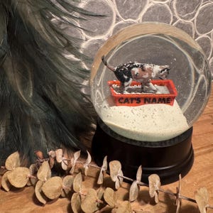 Personalized Calico Kitty Litter Snow Globe