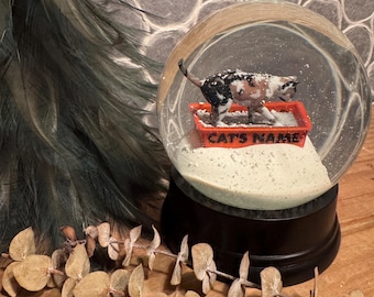 Personalized Calico Kitty Litter Snow Globe