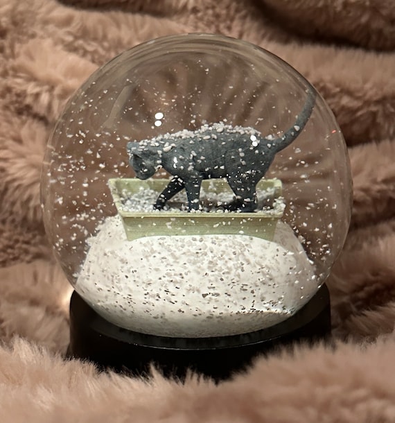Gray Kitty Litter Snow Globe Etsy UK