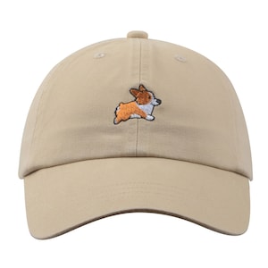 Hatphile Pre-washed Soft Corgi Embroidery Dad Hat Baseball Cap for Corgi Lover