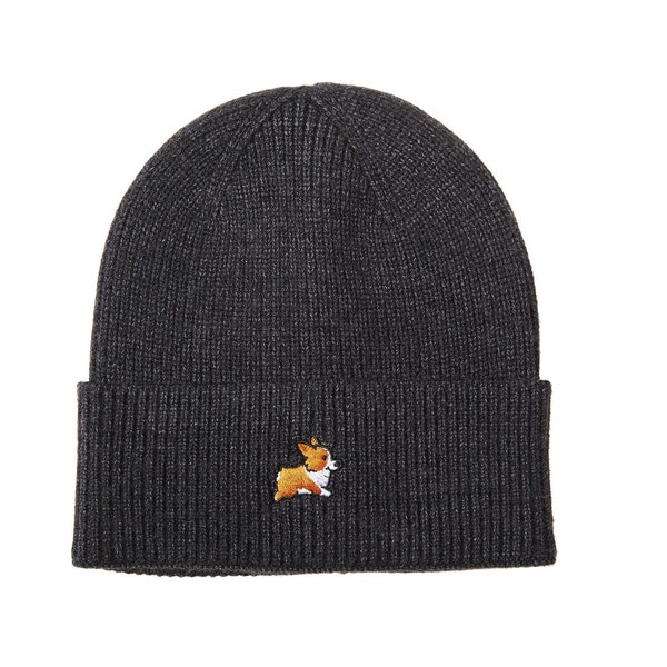 Hatphile Walking Corgi Embroidery Knit Beanie Toque