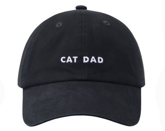 Hatphile Pre-washed Soft Embroidery Dad Hat Baseball Cap Cat Dad