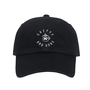 Hatphile Pre-washed Soft Cotton Baseball Cap Coffee and Dogs