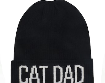 Hatphile Cat Dad Jacquard Beanie Skully Toque