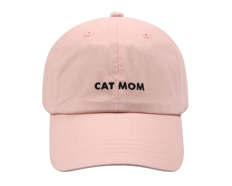 Hatphile Pre-washed Soft Embroidery Dad Hat Baseball Cap Cat Mom Cat Mom Pink Cap