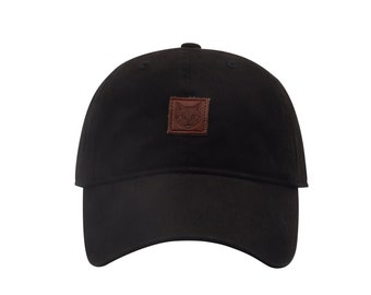 Hatphile Pre-washed Soft Cat Leather Patch Ball Cap