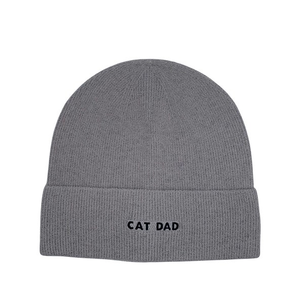 Hatphile Cat Dad Lightweight Daily Knit Hat Beanie Skully Toque