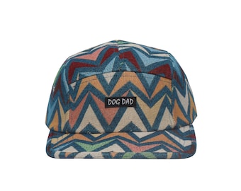 Hatphile Jacquard Dog Dad Woven Patch 5 Panel Hat