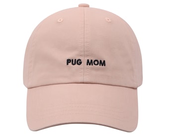 Hatphile Pre-washed Soft Cotton Baseball Cap for Pug Mom