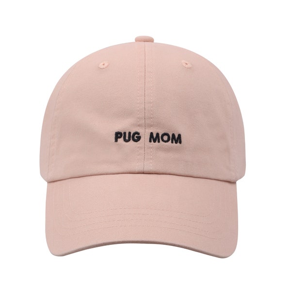 Hatphile Pre-washed Soft Cotton Baseball Cap for Pug Mom