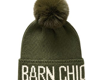 Barn Chic Pom Pom Beanie – Equestrian Knit Hat for Horse Lovers