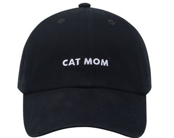 Hatphile Pre-washed Soft Embroidery Dad Hat Baseball Cap Cat Mom