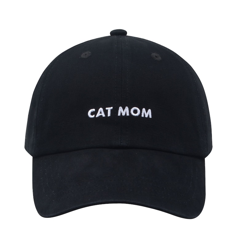 Hatphile Pre-washed Soft Embroidery Dad Hat Baseball Cap Cat Mom image 1