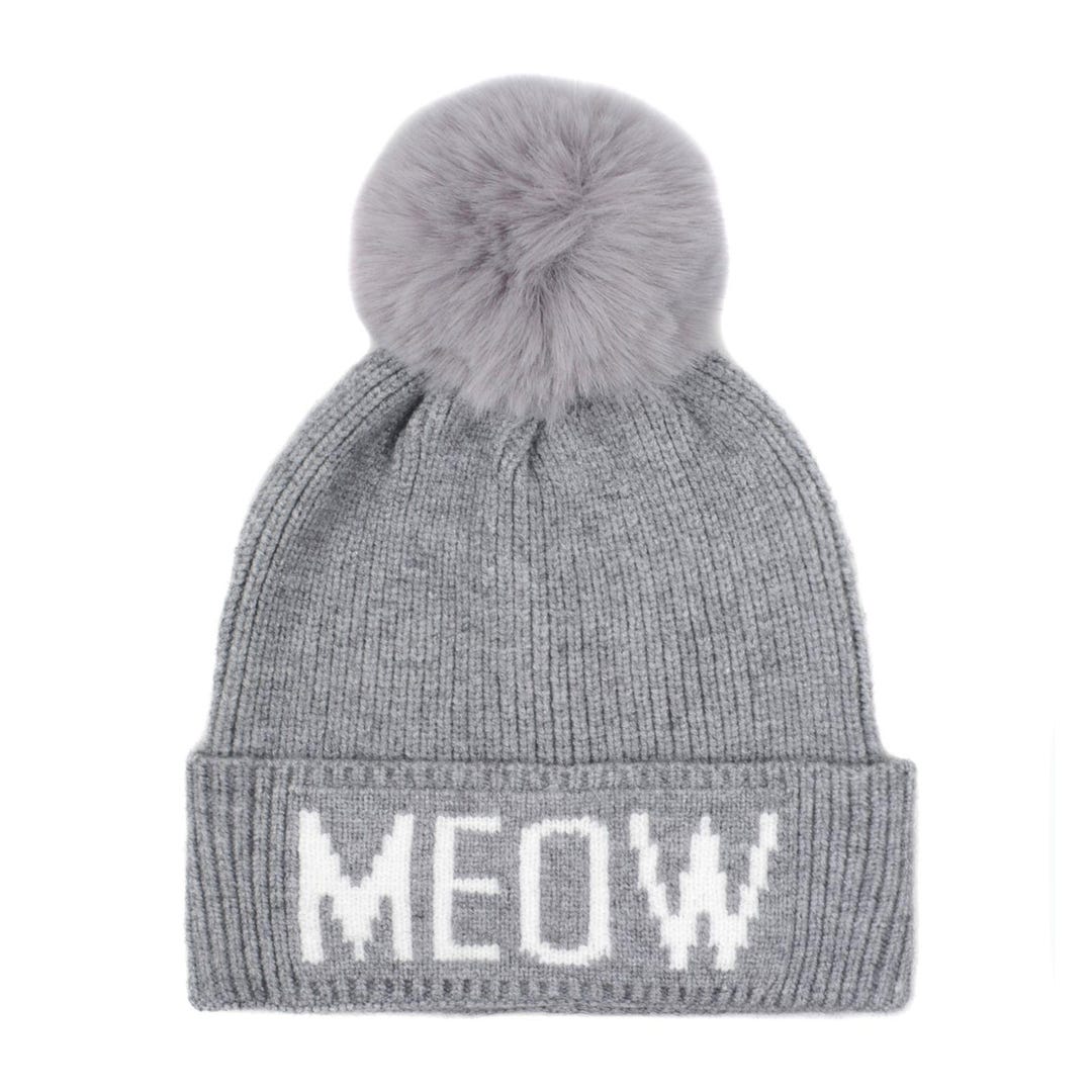 Hatphile Meow Pompom Knit Beanie – Cozy Cat-themed Toque Stocking - Etsy