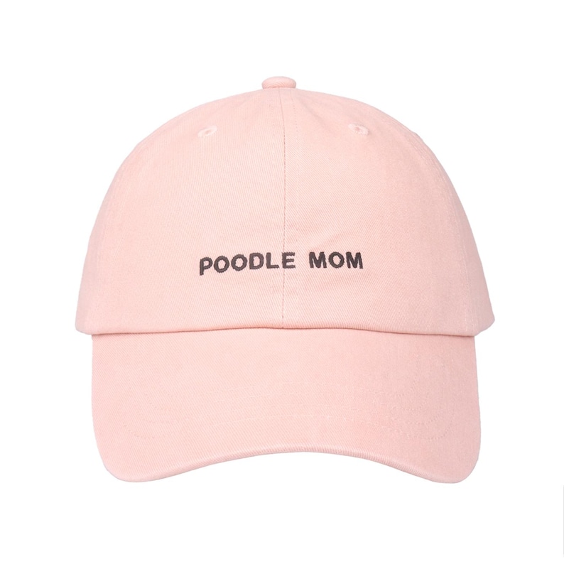 Poodle Dad Hat: Embroidered 100% Cotton Baseball Cap Poodle Mom Pink