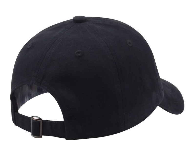 May include: A black baseball cap with a curved brim and an adjustable strap.