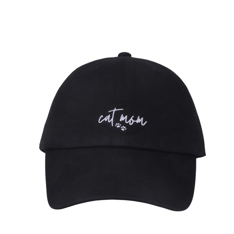 Embroidered Cat Mom Baseball Cap | Cotton Twill Hat Hatphile immagine 3