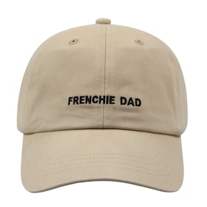 Hatphile Pre-washed Soft Embroidery Dad Hat Baseball Cap for Frenchie Lover Frenchie Dad Mom