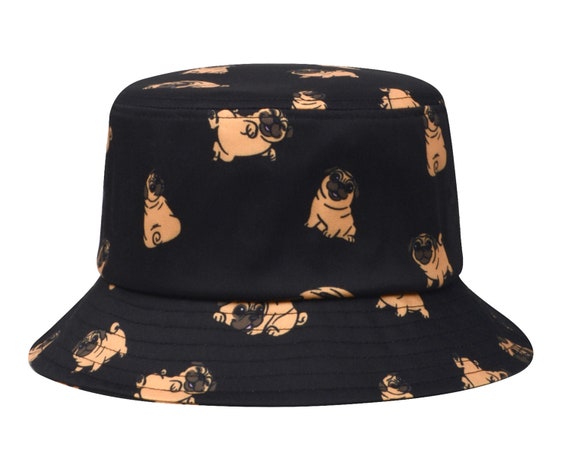 Hatphile Fawn Pug Print Bucket Hat