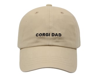 Embroidered Corgi Dad Hat - Soft Cotton Baseball Cap