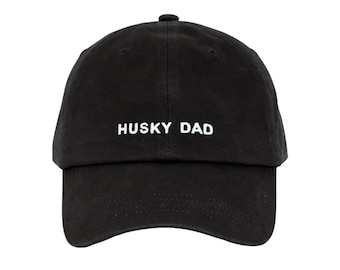 Husky Dad Embroidered Hat: 100% Cotton Baseball Cap