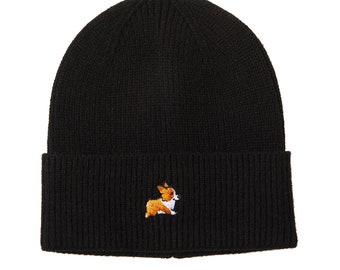 Corgi Beanie, Embroidered Corgi Hat, Corgi Lover Gift